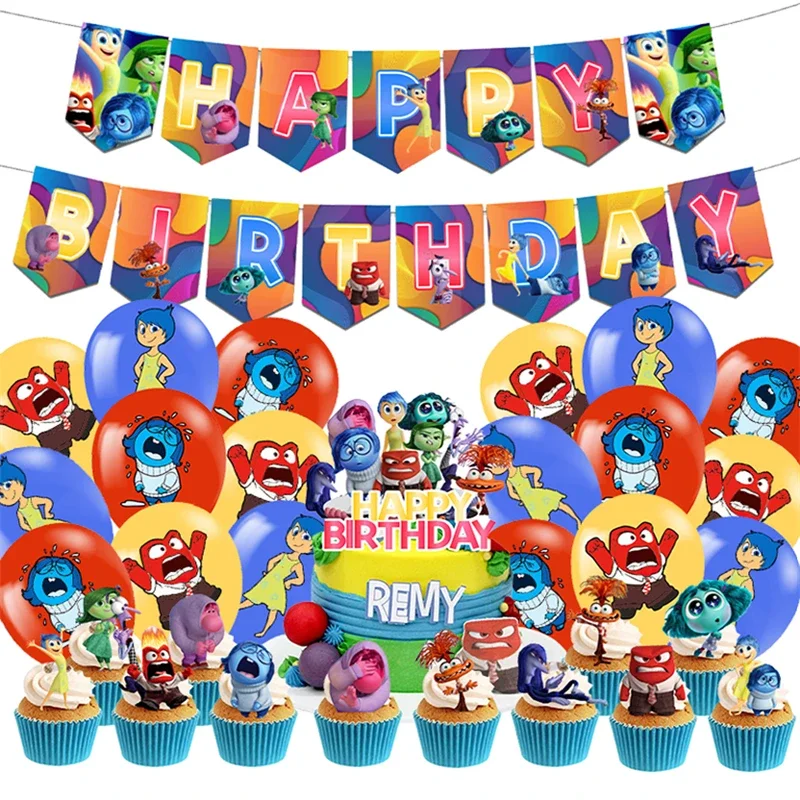 

Disney Movie Inside Out Theme Birthday Decoration Baby Cartoon Supplies Party Paper Napkins Plates Cups Set Children's Toy Gifts