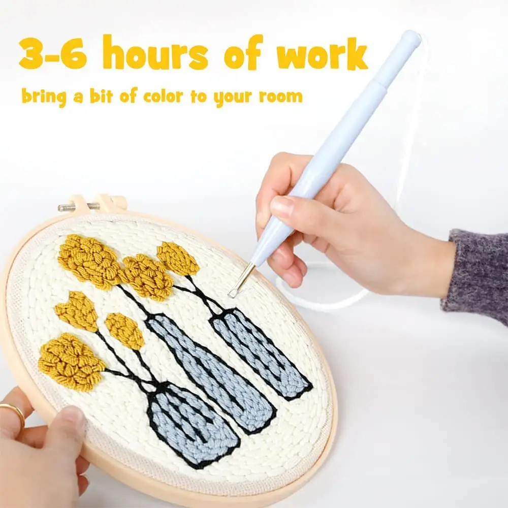 Punch Needle Kit by VelmoraMart – Beginner-friendly punch needle embroidery kit for DIY crafts, handmade art projects, and creative embroidery designs
