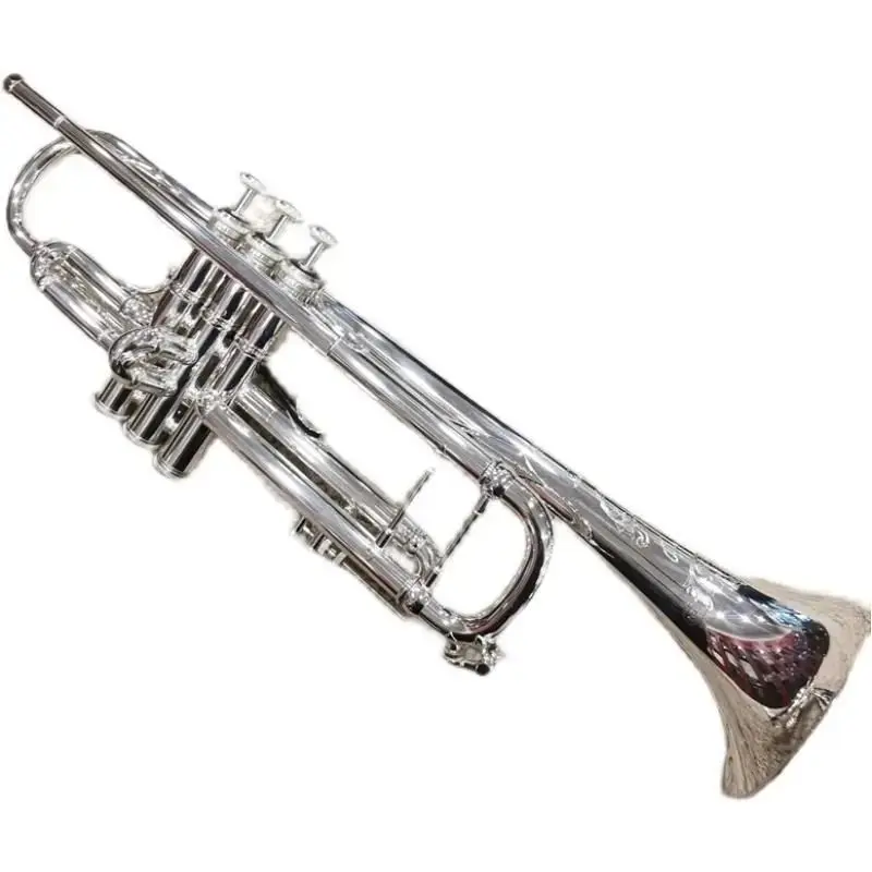Professional AB190S Trumpet Silver Plated Gold Trumpete Musical Instruments with Big Original Case