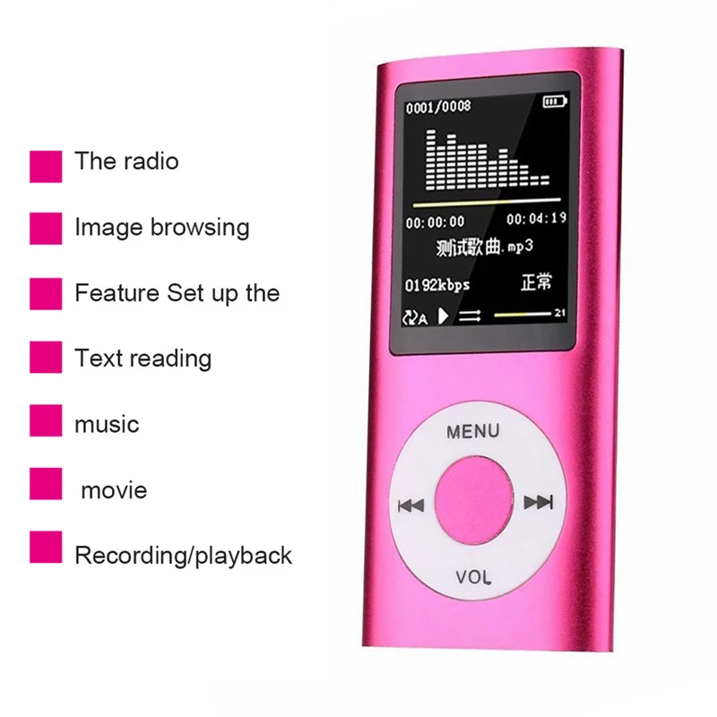 1.8-inch Mini MP4 Player Portable Fm Radio Stereo Music Playing E-book Playback Recording Pen MP3 Audio Player For Windows Mac mp3 music player MP3 Players