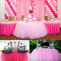1Pcs 15 Colors Tulle Table Skirt DIY Tutu Tableware Skirts For Wedding Birthday Decoration Baby Shower Favors Party Home Textile 2