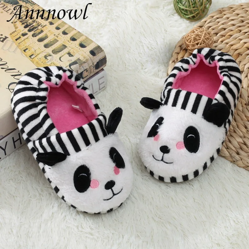 

Fashion New Toddler Girl Slippers for Winter Plush Warm Flats Cartoon Panda Children Indoor Home Shoes Little Kid House Footwear