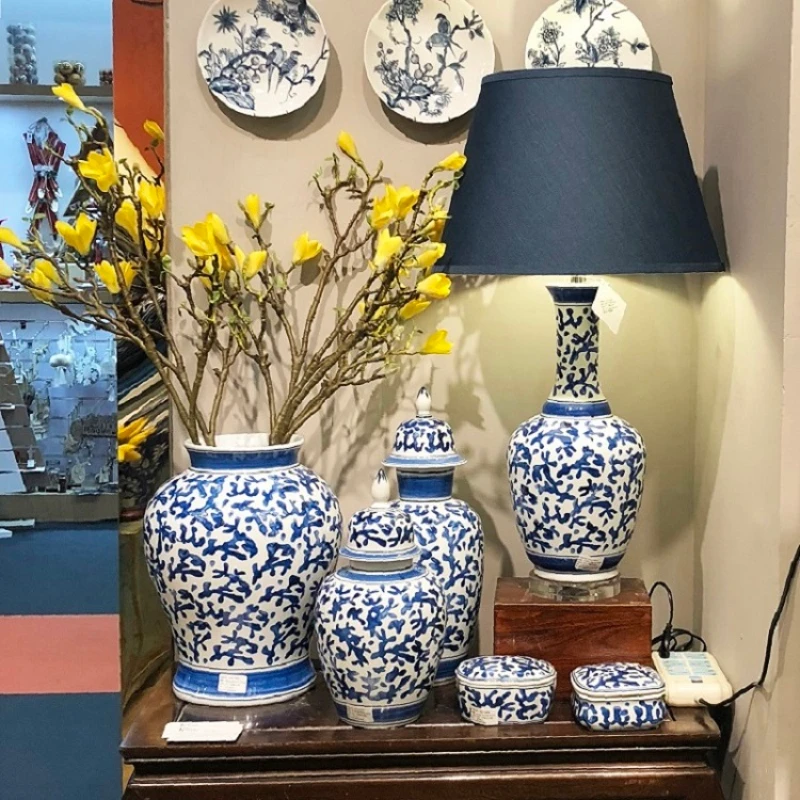 

Modern Living Room Porcelain Decoration Antique Chinese Wholesale Bed Side Luxury Ceramic Table Lamp For Home Decor