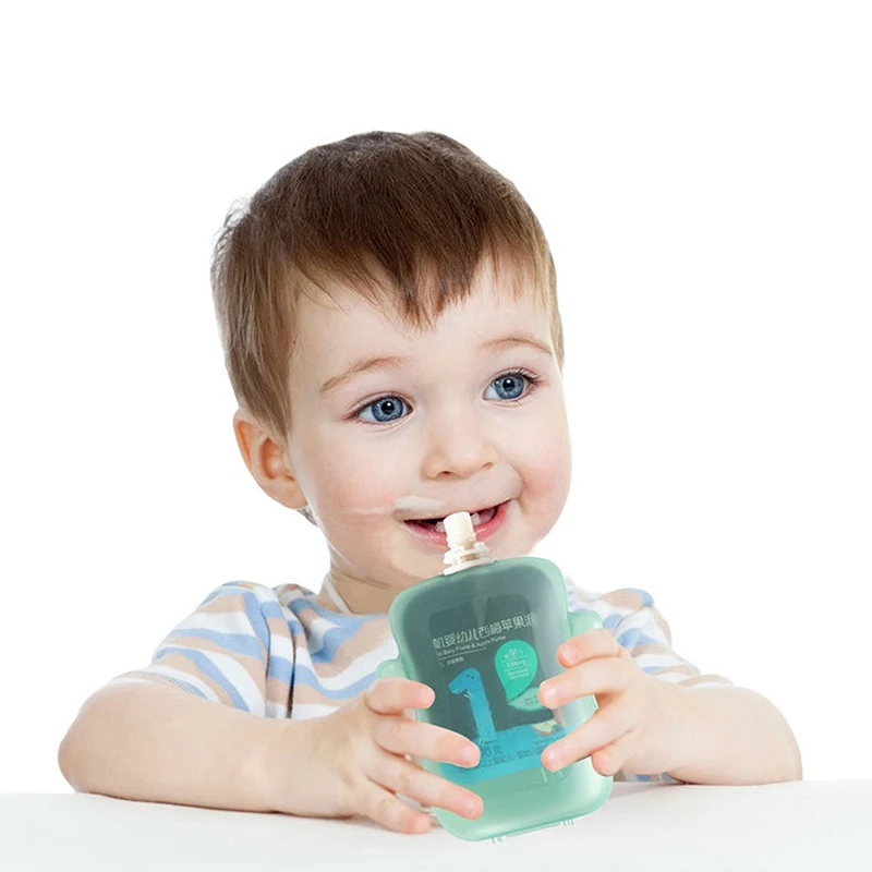 Self-Feeding Baby Food Pouch Holder No Squeeze No Spill Mess Reusable Container For Baby Led Weaning baby food storage containers food pouch