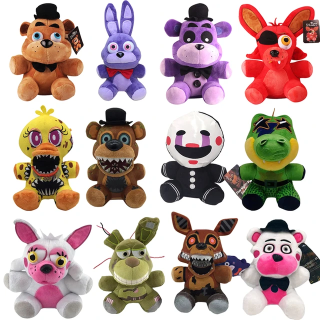 2PCS FNAF Five Nights at Freddy's PURPLE Shadow + GOLD Bear Plush Plushie  Toy