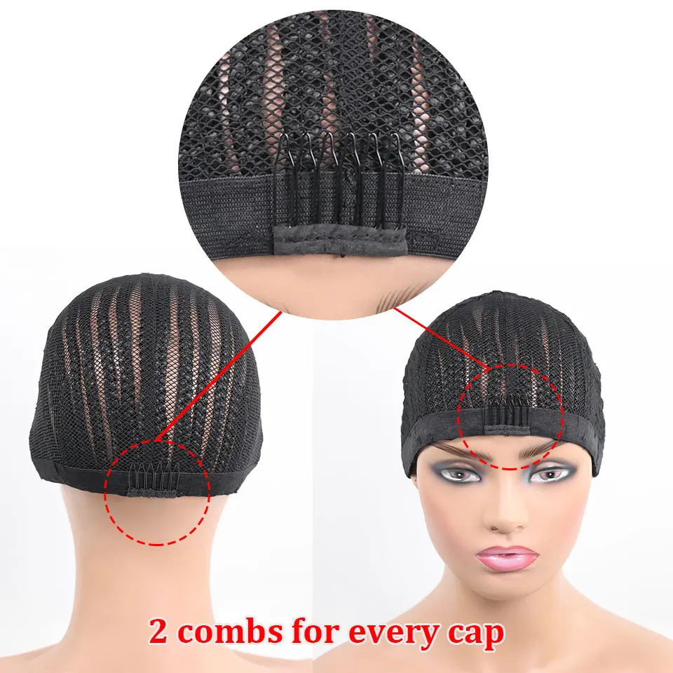 Wig Caps Black Braided Cap For Making Synthetic Wig Crochet Wig Cap In Cornrow Sew Hair Sew In Crochet Braided Caps Medium Size