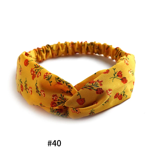 Summer Bohemian Bandanas Elastic Hair Bands Yoga Exercise Cotton Headband Women Headwear Print Vintage Cross Unisex Scrunchies Print Cross40