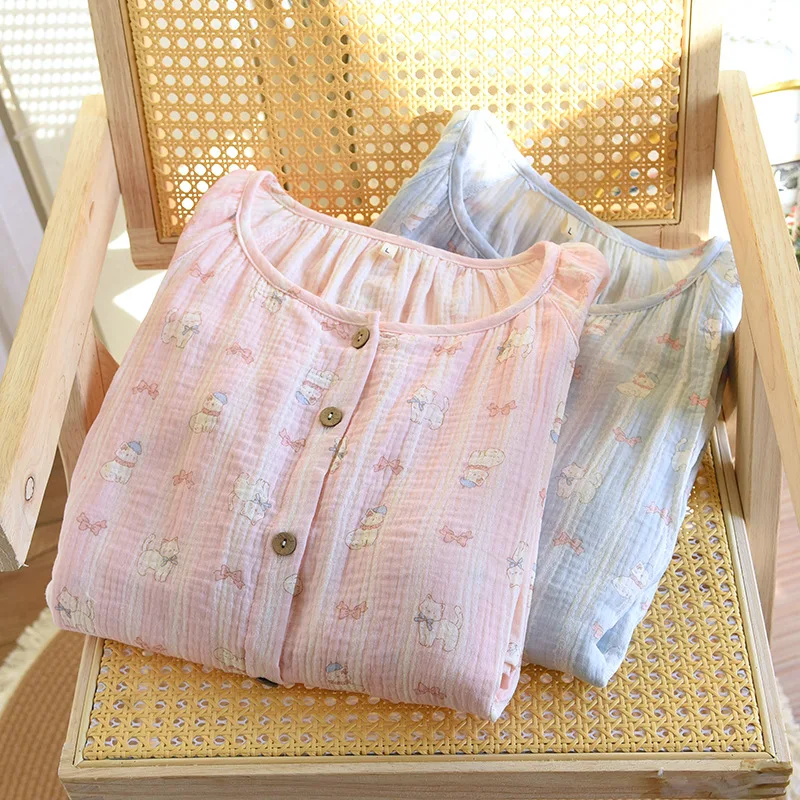 Pure Cotton Nightgown For Breastfeeding Pregnancy Dresses Spring New Feeding Nightie Nursing Gown Maternity Clothes 5