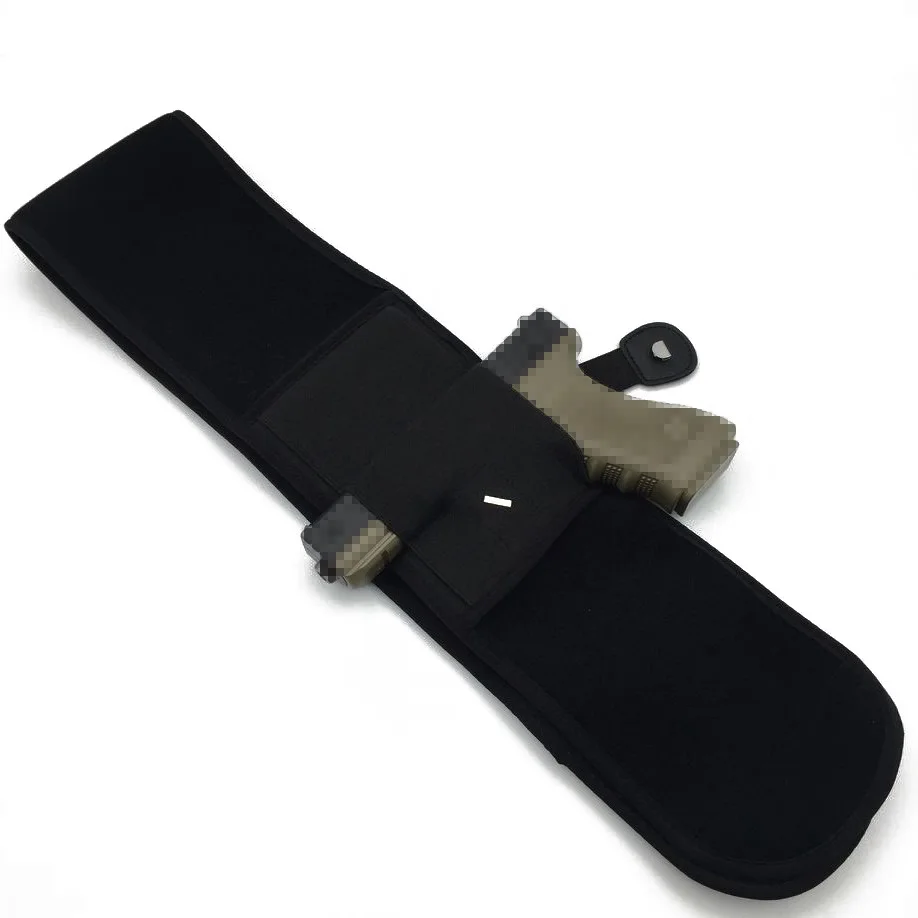 Tactical Concealed Pistol Holster Right-hand Belly Band Gun Carry Case Invisible Elastic Waist Bag Girdle Belt