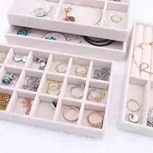 

Soft Velvet Jewelry Box Drawer Storage Display Tray Drawer Case Jewelry Holder For Ring Earrings Bracelet Jewelry Organizer Box