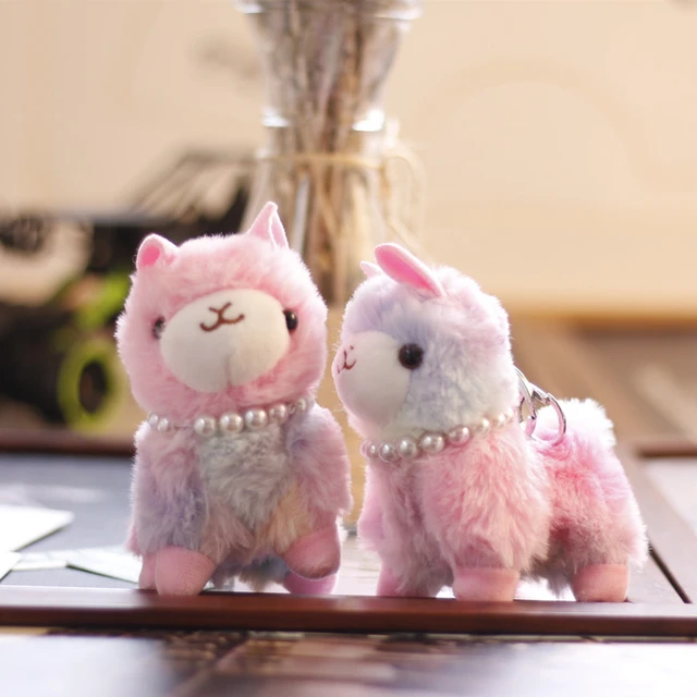 Soft Alpaca Keychain Cute Wool Key Rings Plush Keyring Pompom