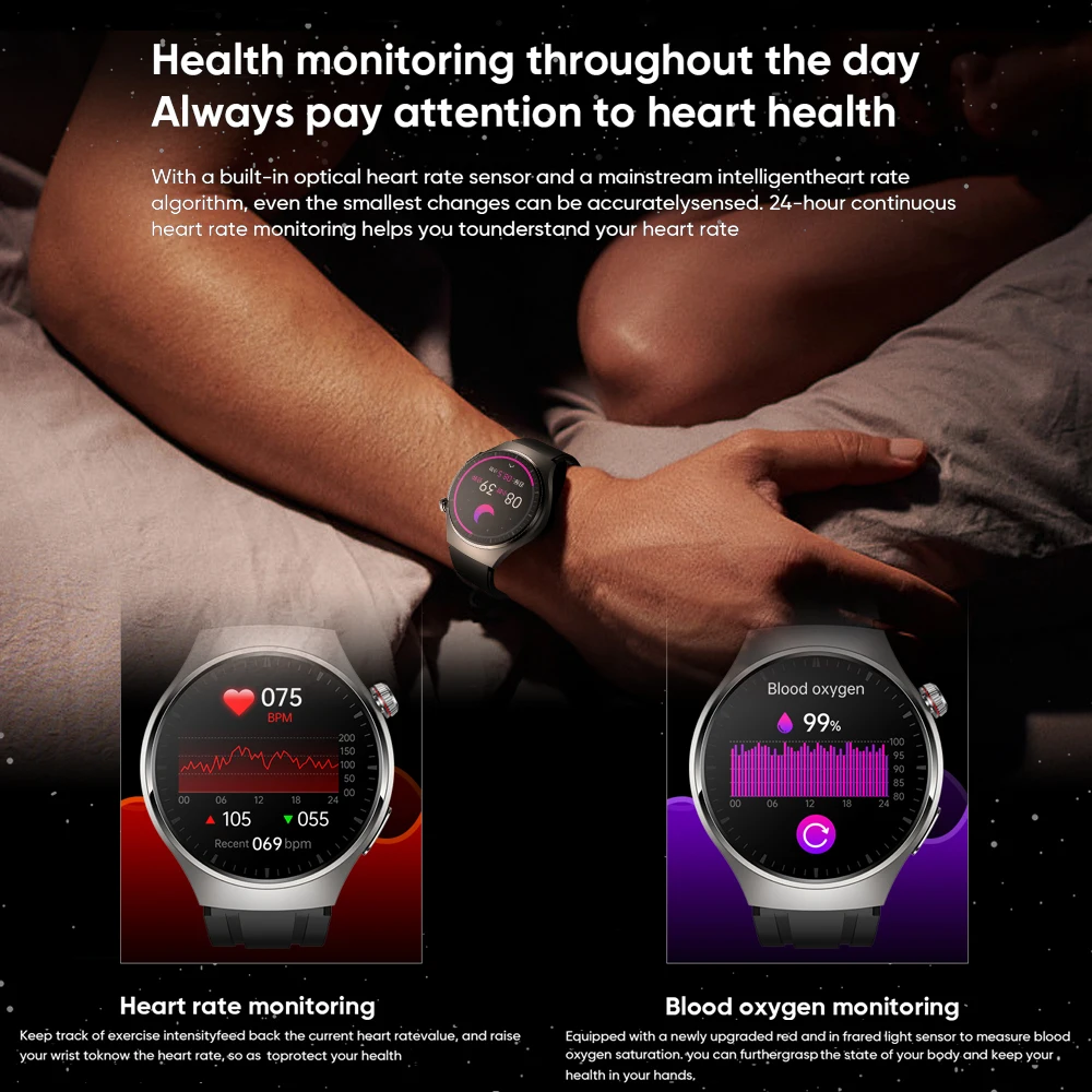 Huawe SmartWatch ������� ��� ������ �ð�, AMOLED ECG + PPG, ��ħ���� ����, �������� ��ȭ, 1.43 ��ġ