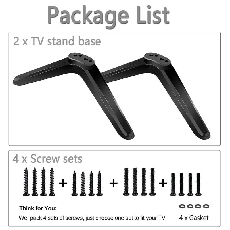 32-65 Inch Universal TV Base Pedestal Feet TV Stand Mount Table Top Desktop Bracket Accessories With Screw Sets table top tv stand,tv stand,rolling tv stand