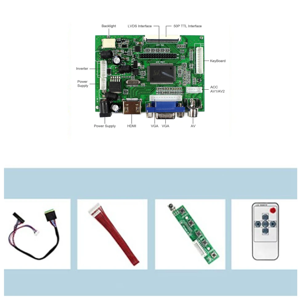 HDMI+VGA+AV Control Board Monitor Kit For 15 inch 1366x768 LTN156AT17 LTN156AT02 LTN156AT24 |