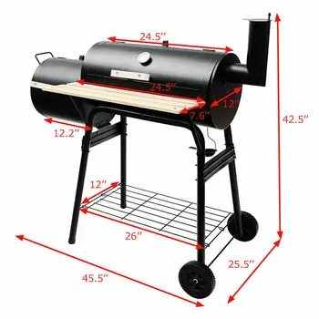 Outdoor BBQ Grill Charcoal Barbecue Pit Patio Backyard Meat Cooker Smoker 2