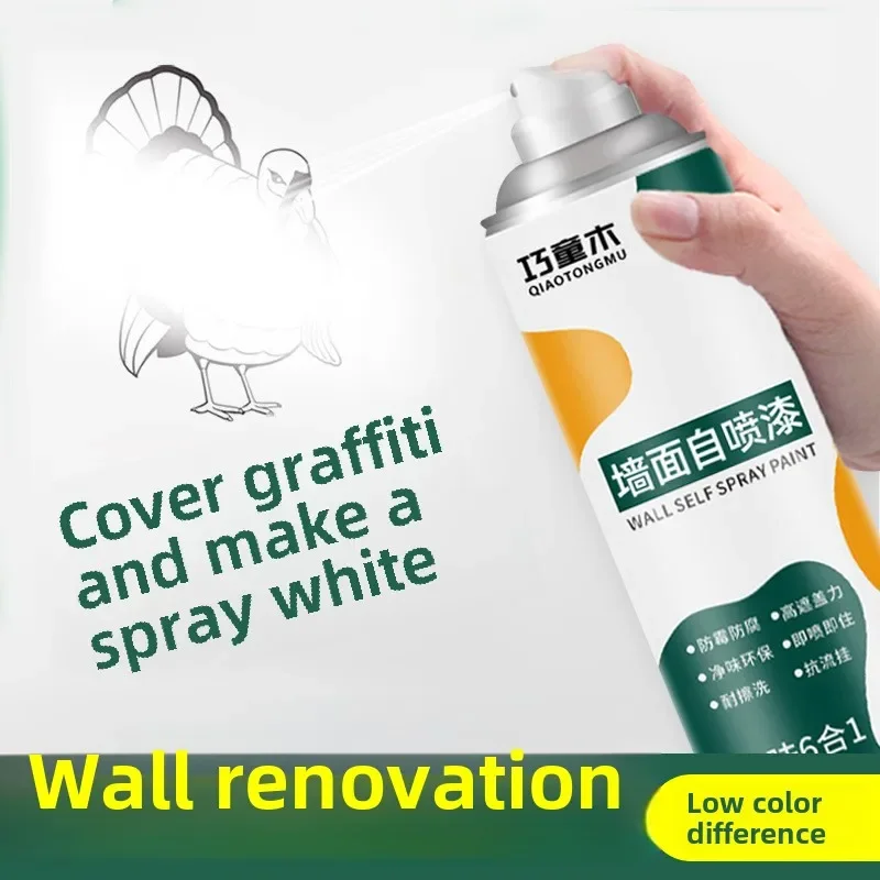 Portable Wall Self-Spray Paint Latex White Interior Wall Paint Net Taste Environmental Protection Repair