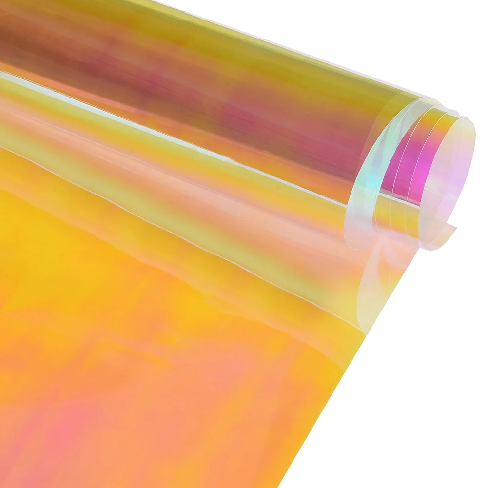 Chameleon Red Window Film VLT58% Rainbow Effect Iridescent Clear Film Holographic Vinyl Solar Protection Residential Glass