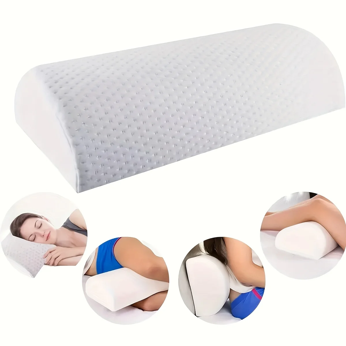 1 piece leg, knee, lower back pillow, crescent shape viscoelastic foam pillow, half roll pillow, lower back relaxation, very sui 1
