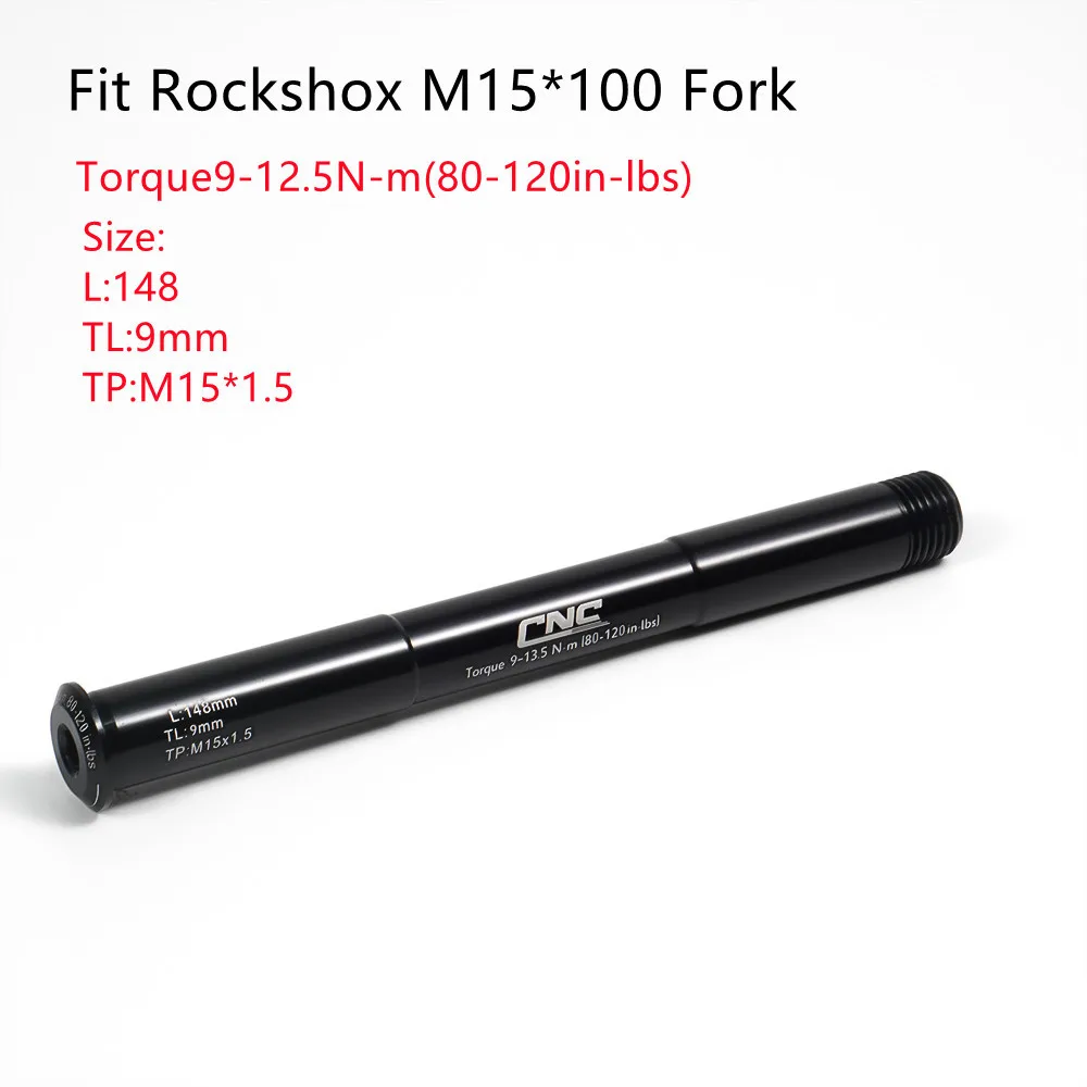 CNC Mountain Bike Thru Axle Fit ROCKSHOX Boost M15x100mm M15x110mm MTB Bicycle Fork Shaft