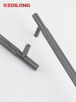 มือจับตู้ KEDLO ทำจากทองเหลืองแท้ ดีไซน์หรูหรา ลายขัดเงา สำหรับตู้เสื้อผ้า ตู้ครัว ลิ้นชัก สี Gunmetal 5