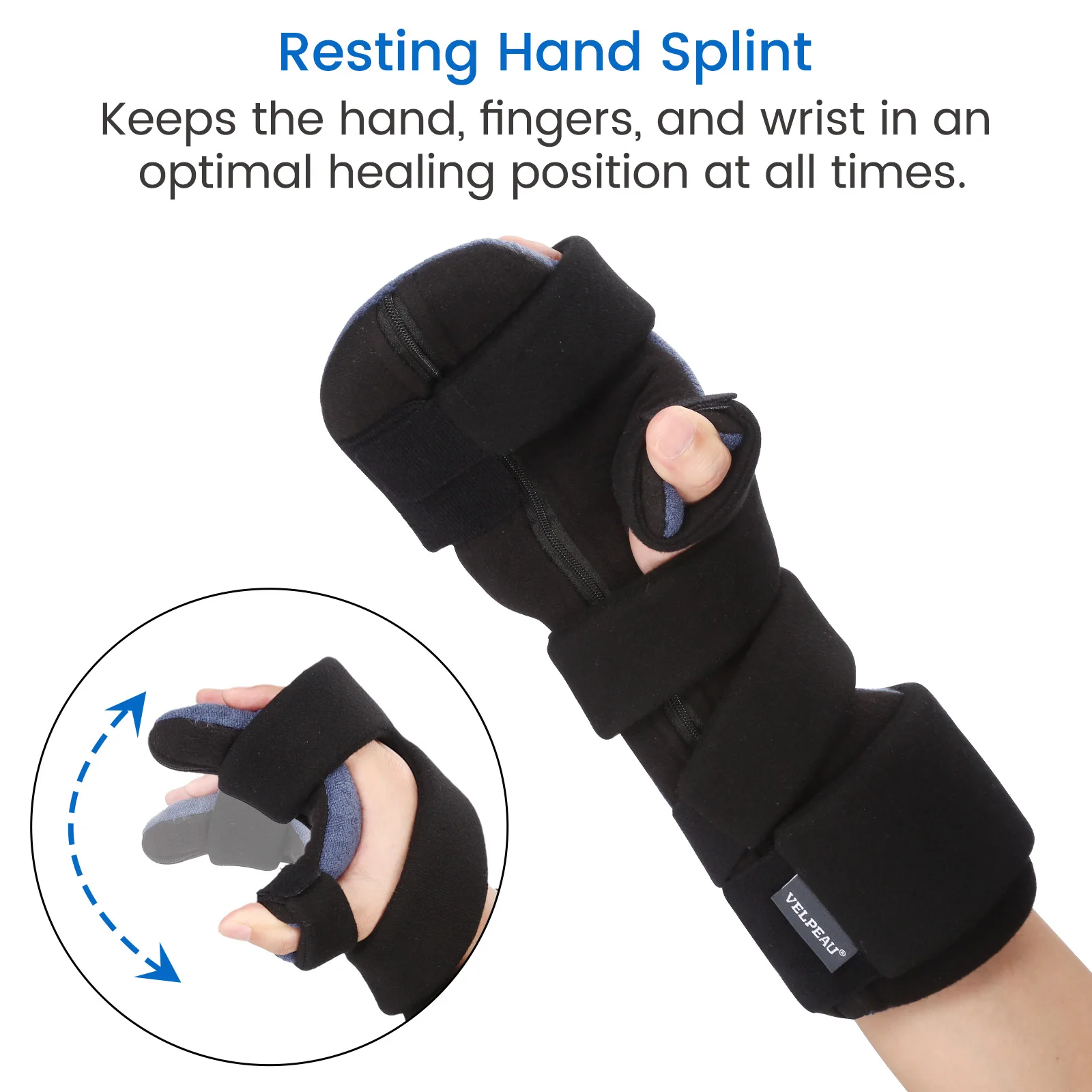 VELPEAU Hand Splint Adjustable for Muscle Atrophy Arthritis Carpal Tunnel Pain Wrist Support Immobilizer Fixs Stroke Fingers bunion splint thumb brace