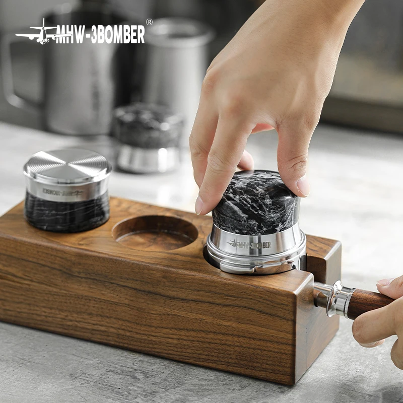58mm Coffee Tamper & Distributor Espresso Powder Tamping Hammer Marble