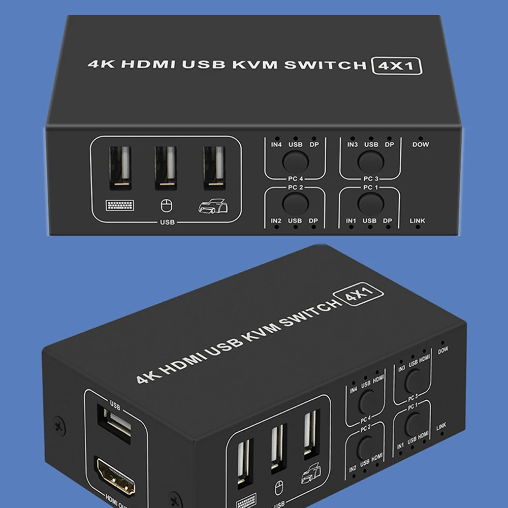 HDMI KVM スイッチ 4K 60Hz 4 ポート USB KVM HDMI スイッチ
