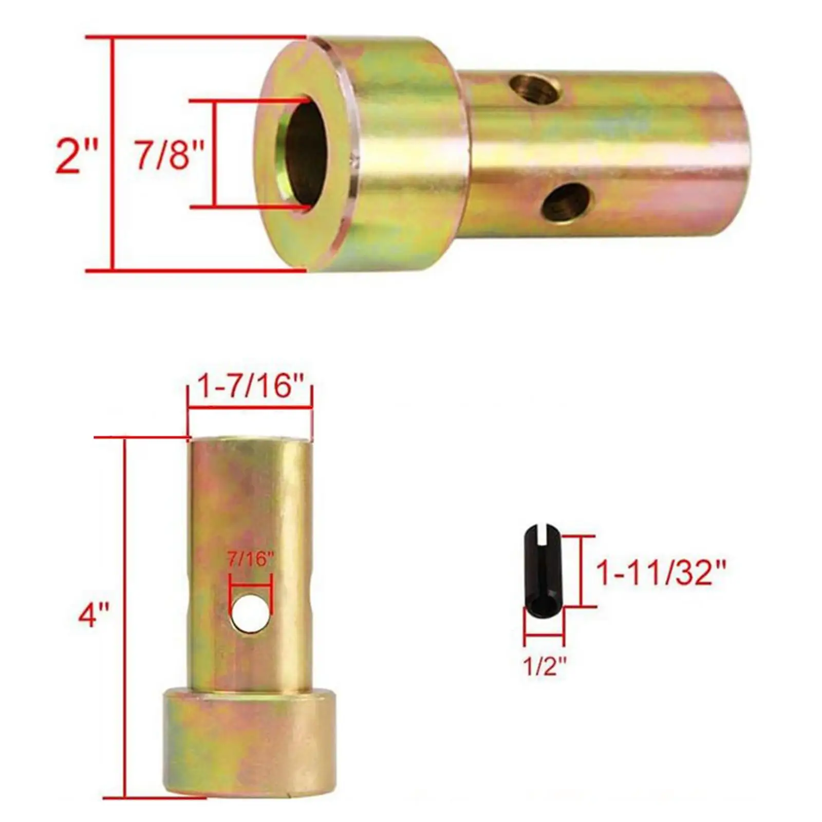 Adapter Bushings Set for Category 1 Replaces Durable Bushing Set and Pin