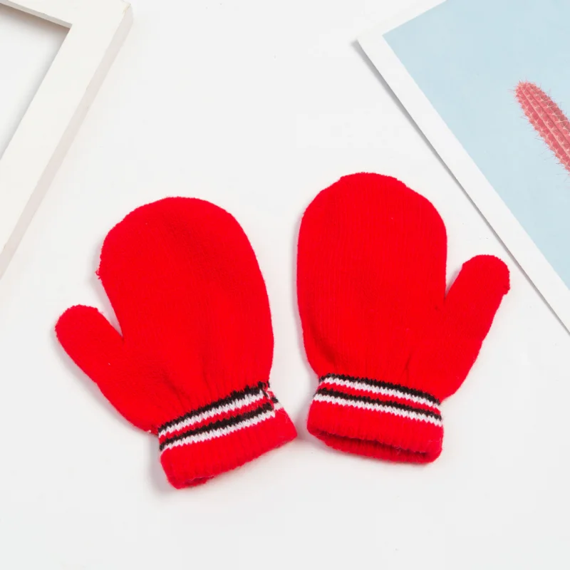 Baby Knit Gloves Winter Girl Boy Half Finger Flip Cover Mittens Children Boys Autumn Girl Mittens Baby Knitted Gloves