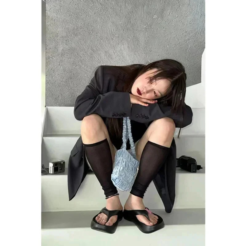 Trend Jelly Slippers Summer Korean Lady Fashion Thick Soled Flip Flops Women Casaul Comfortable Soft Sole Non-slip Beach Sandals