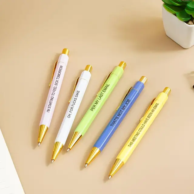 5pcs/set Funny Ballpoint Pen Shit Show Offensives Funny Fountain Pen  Student Stationery Gift Office Signature Multifunction Pen - AliExpress