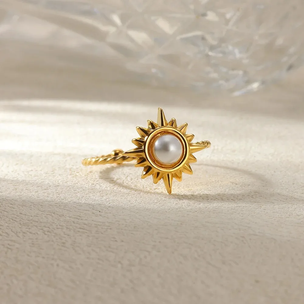 For Women Pearl Adjustable Ring Jewelry