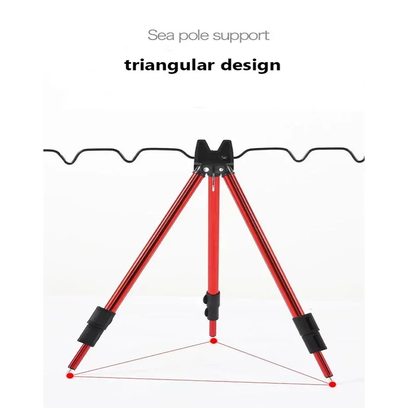 Sea Pole Support Frame 3-Fold Fishing Rod Rest Base Telescopic Bracket Holder Tripod Stand