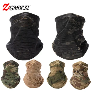 Sciarpa ghetta per il collo antivento mimetica Sciarpa per sport all'aria aperta Mezza maschera da corsa Sci Ciclismo Bandana Maschera da moto traspirante