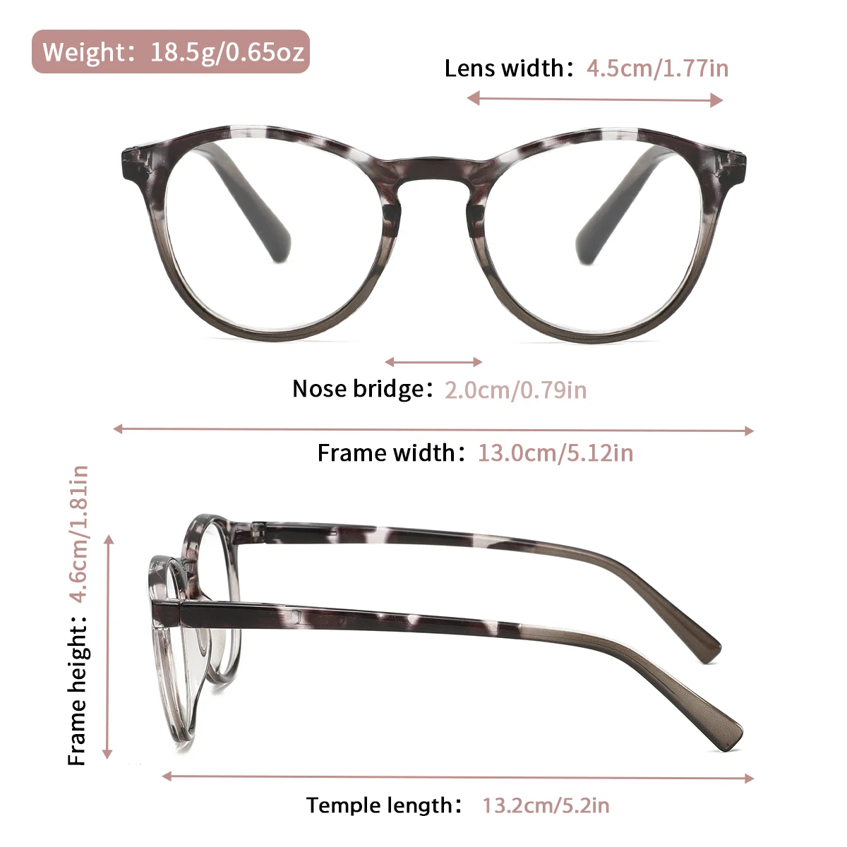 Round Frame HD Clear Lens Blue Light Blocking Glasses