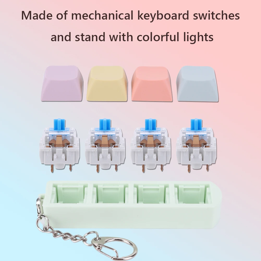 Keyboard Key Toy Party Stress Relief DIY Fidget Button Keycap Keychain for Children Adults Gifts
