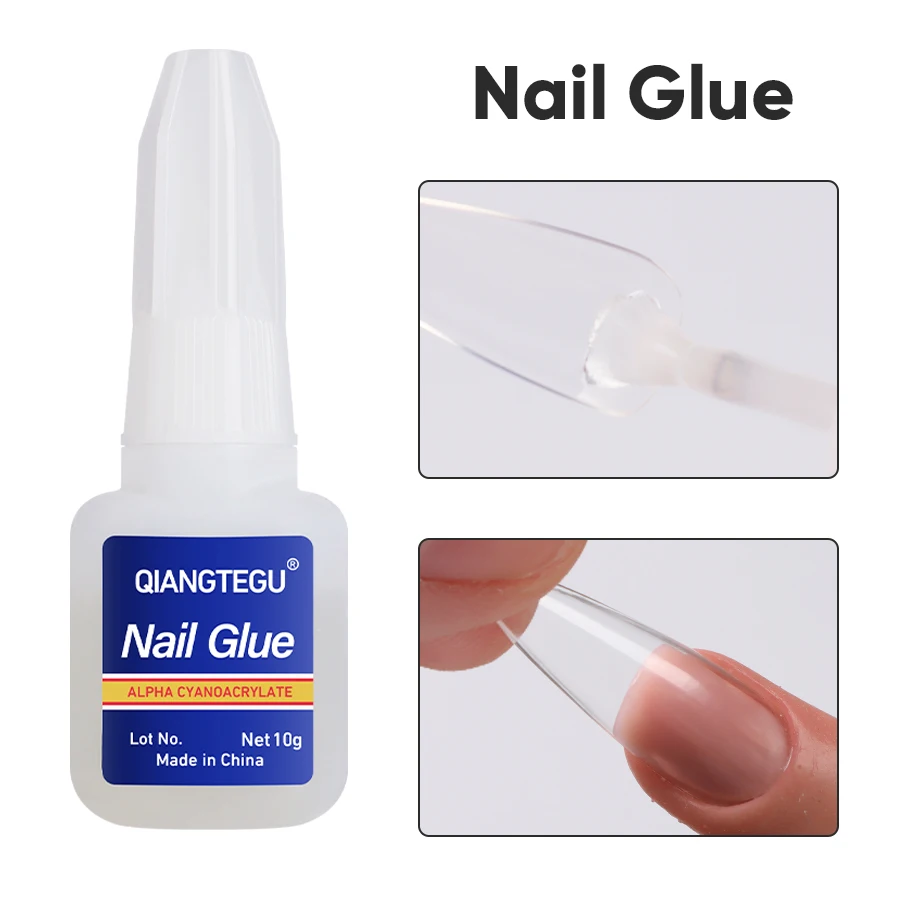 Nail Glue 1/5pcs 10g Large Capacity Quick Drying False Nails Strong Adhesive Nails Tip Gel Long-lasting Waterproof Nail Art Tool