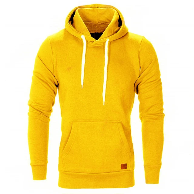 Autumn and Winter Men's Fashion Hoodie Casual Sports Shirt Long Sleeve Pullover Solid Simple Long Sleeve T-shirt Men's Top