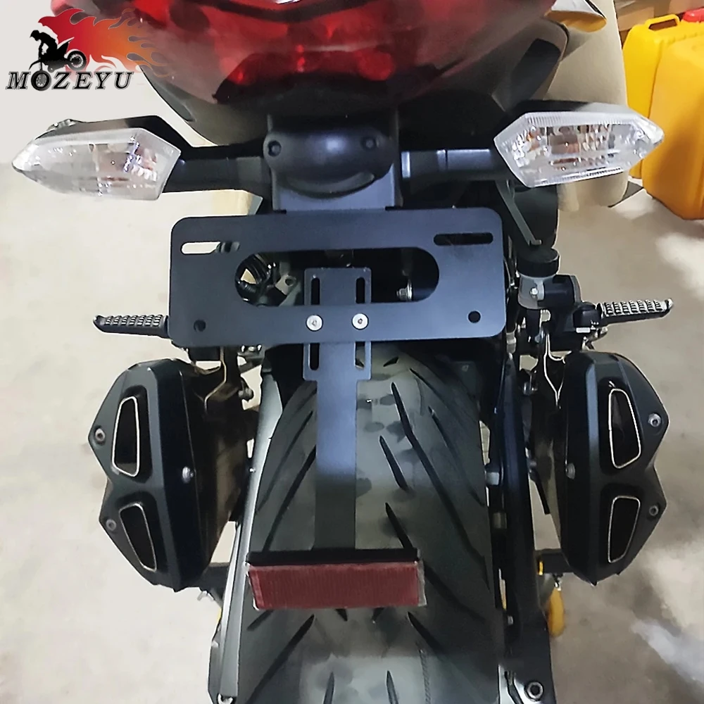 Motorcycle License Plate Holder with Reflector Led Light