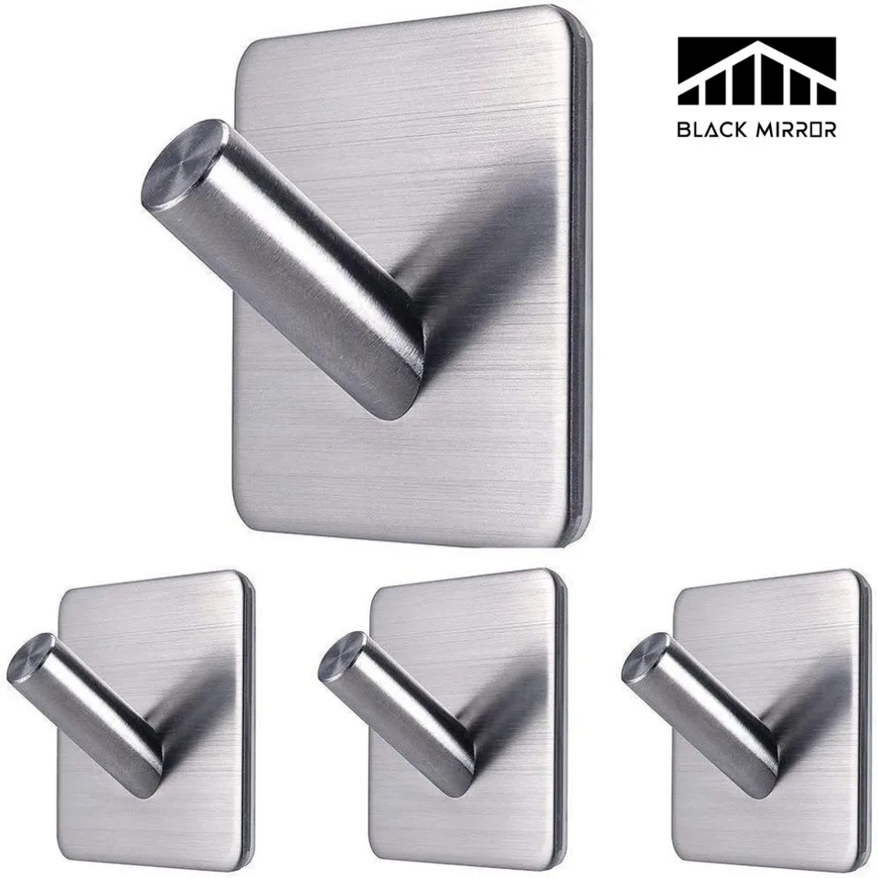 thumbnail image 2 of 8 Pack Self Adhesive Wall Hooks, Heavy Duty Stainless Steel 2 of 11