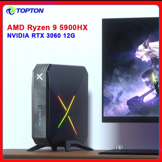 Amd Mini Gaming Pc Ryzen 9 5900hx Rtx3060 Rx 6600m Rx 6500xt 2*ddr4 M.2  Nvme Ssd 2.5g Lan Desktop Tower Computer Wifi6e Mini Pc - Barebone & Mini Pc  - AliExpress