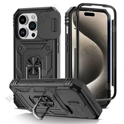Heavy Duty iPhone Case with 360° Camera Protection and Kickstand for iPhone 17 Air (Black)