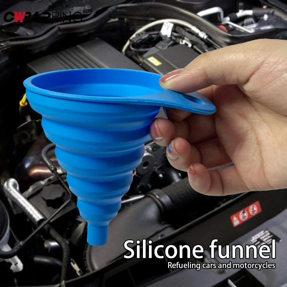 2Pcs Car Foldable Engine Funnel Silicone Liquid Funnel Washer Fluid Change Portable Tools for Motorcycle Car Acesssories 4
