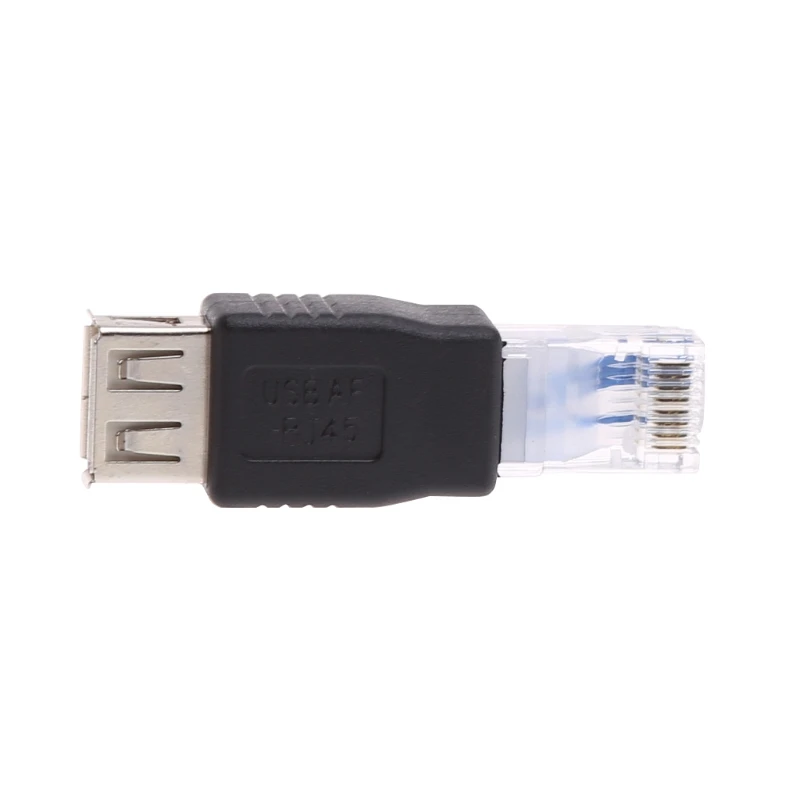 

(1-Pack) USB - RJ45, USB2.0 A Female to RJ45 Ethernet Male AF-8P8C Connector, USB Transfer Network Plug Adapter Dropship