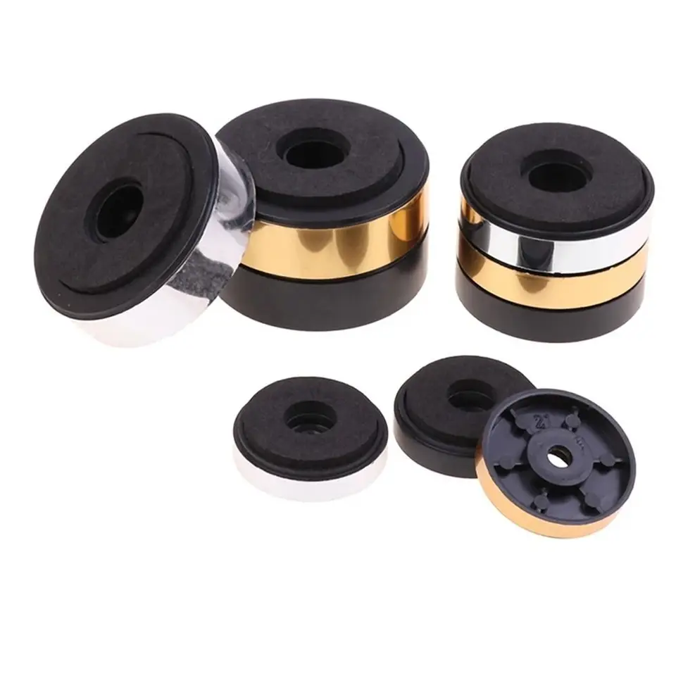 4xAudiocrast 33mm Ebony Wood Speaker Spike Pad Loudspeaker Box Amplifier Shockproof Stand