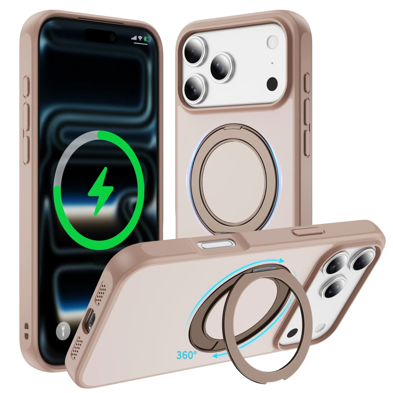 Dual Color Magnetic Stand Luxury Phone Case - Protective Hard Shell Cover