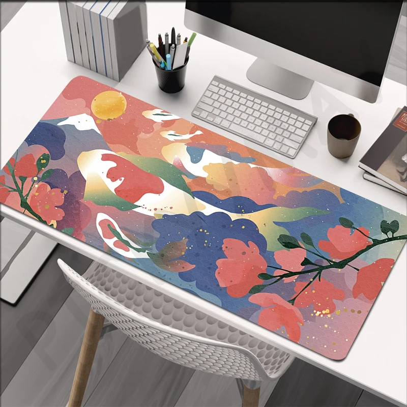 중국 전통 그림 게이밍 마우스 패드, 대형 마우스 패드, 게이머 고무 매트, 회사 책상 패드, 선물용 디자인, 40x90