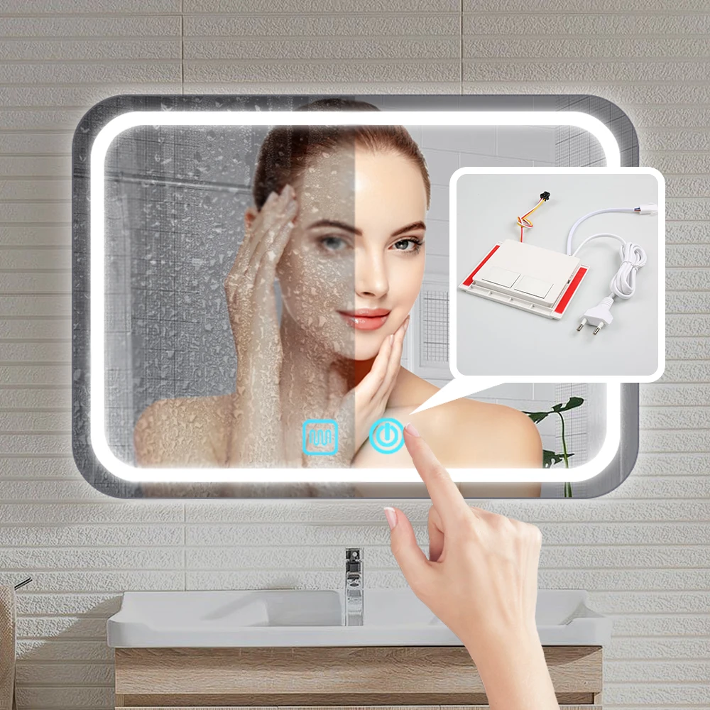 Anti-fog Botão Interruptor Dimmer com Fonte de Alimentação Interna Iluminação Espelho Sensor de Toque Interruptor Dimmer 220v 24w 2a