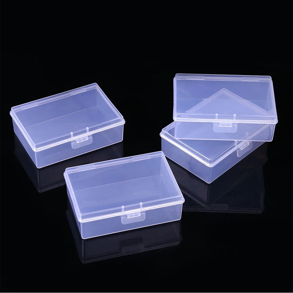 Plastic Storage Box Jewelry Case Mini Boxes Card Container Transparent Classic Portable