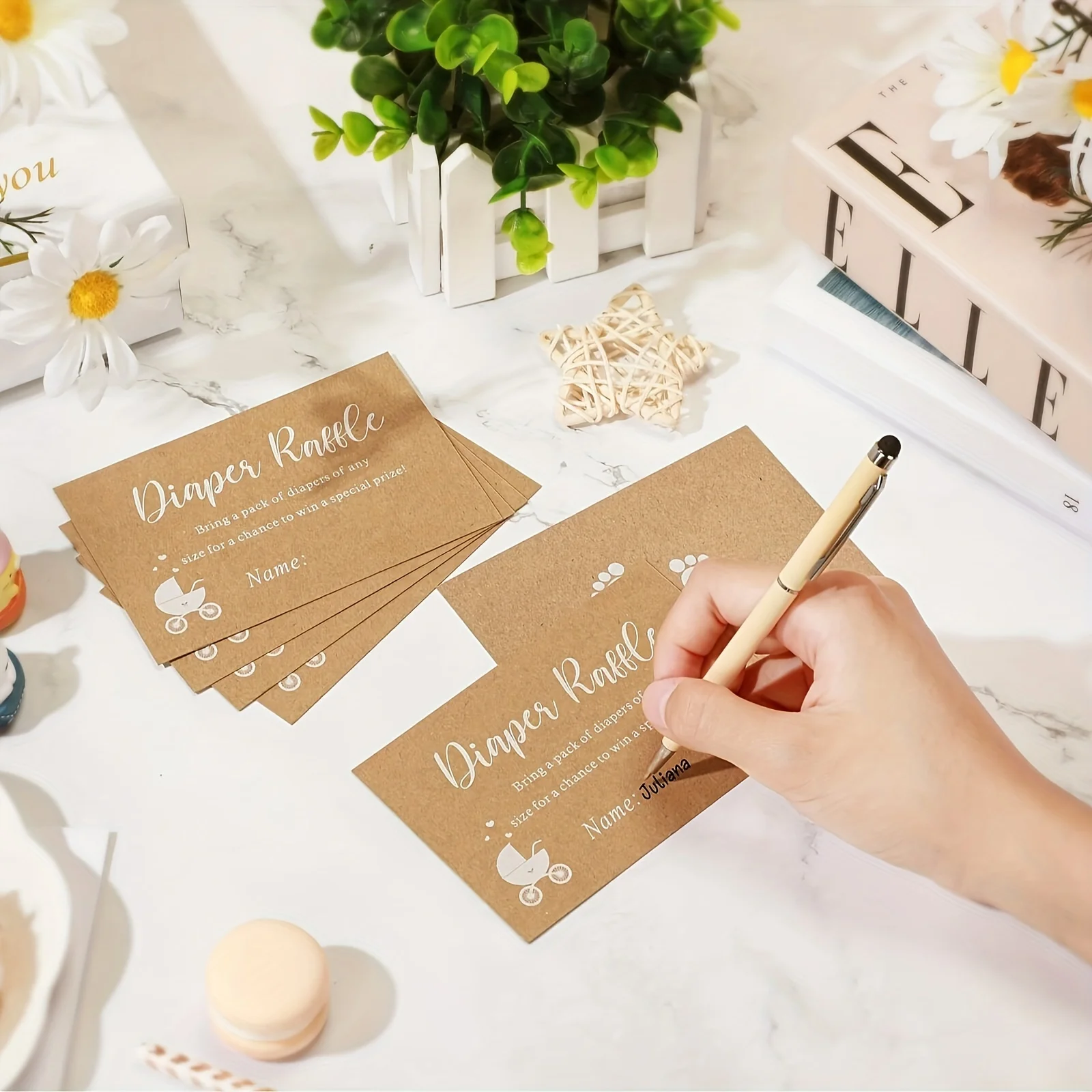 Baby Shower Advice Cards Diaper Raffle Game Box Tickets Wedding Birthday Sex Reveal Themes Ballot Box Party Wishes 21pcs